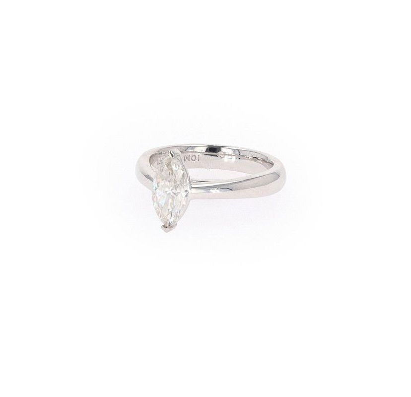 Lab Created Sterling Silver 1.40ct. tw. Moissanite Marquise Solitaire Ring
