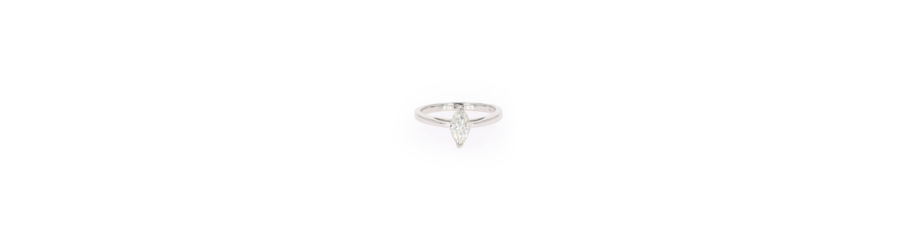 Lab Created Sterling Silver 0.70ct. tw. Moissanite Marquise Solitaire Ring