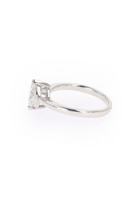 Lab Created Sterling Silver 0.70ct. tw. Moissanite Marquise Solitaire Ring