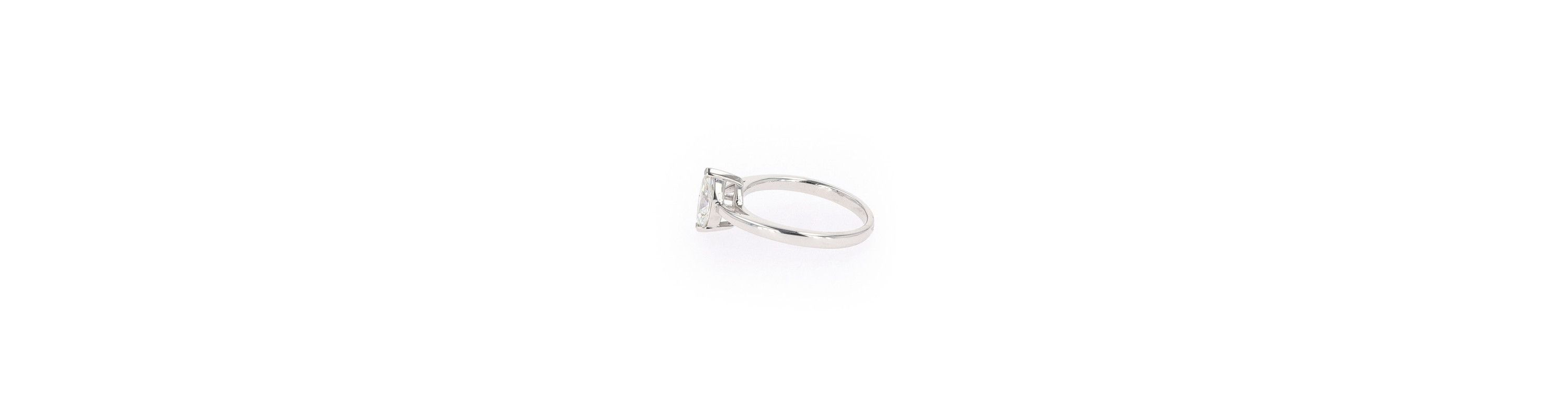 Lab Created Sterling Silver 0.70ct. tw. Moissanite Marquise Solitaire Ring