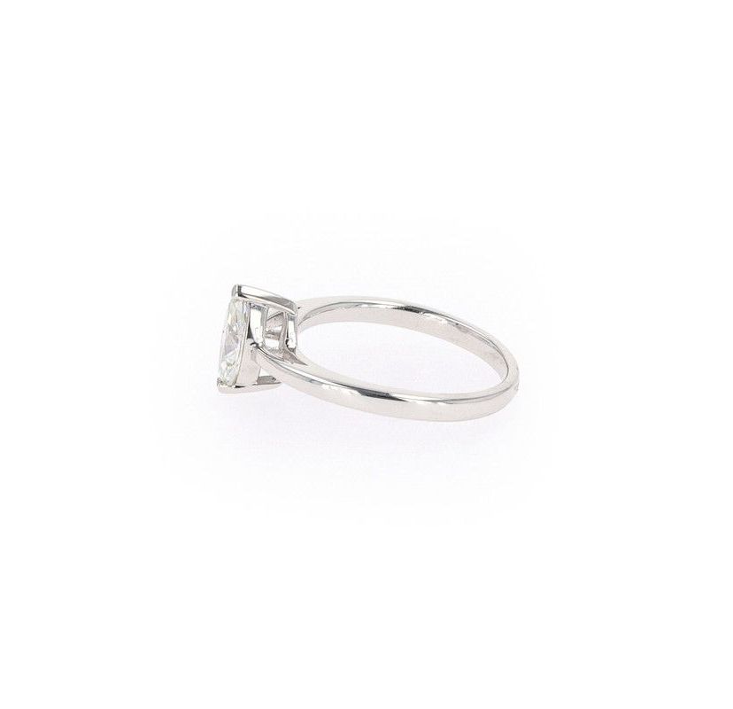 Lab Created Sterling Silver 0.70ct. tw. Moissanite Marquise Solitaire Ring