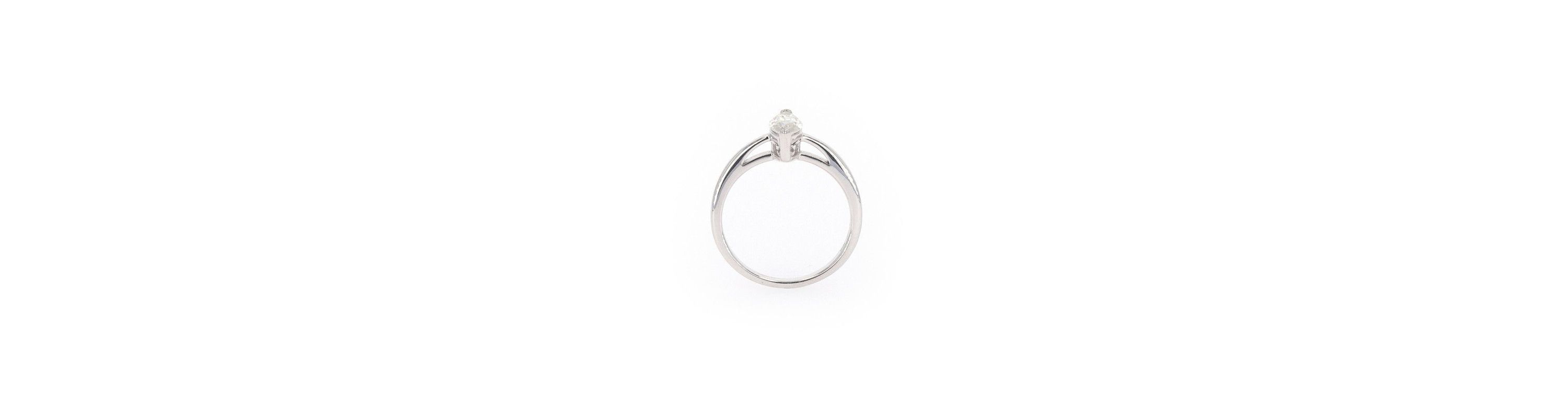 Lab Created Sterling Silver 0.70ct. tw. Moissanite Marquise Solitaire Ring
