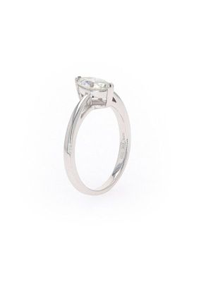 Lab Created Sterling Silver 0.70ct. tw. Moissanite Marquise Solitaire Ring