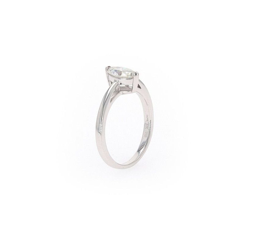 Lab Created Sterling Silver 0.70ct. tw. Moissanite Marquise Solitaire Ring