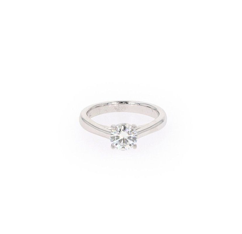 Lab Created Sterling Silver 1.00ct. tw. Moissanite Round Solitaire Ring