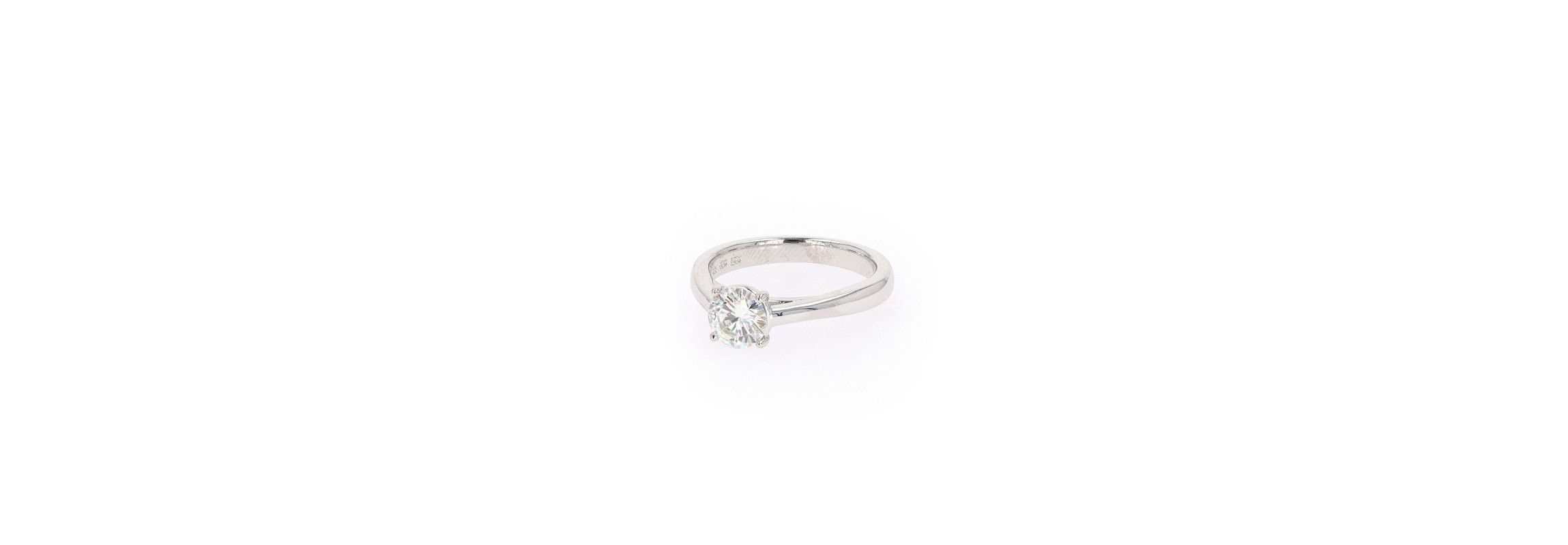 Lab Created Sterling Silver 1.00ct. tw. Moissanite Round Solitaire Ring