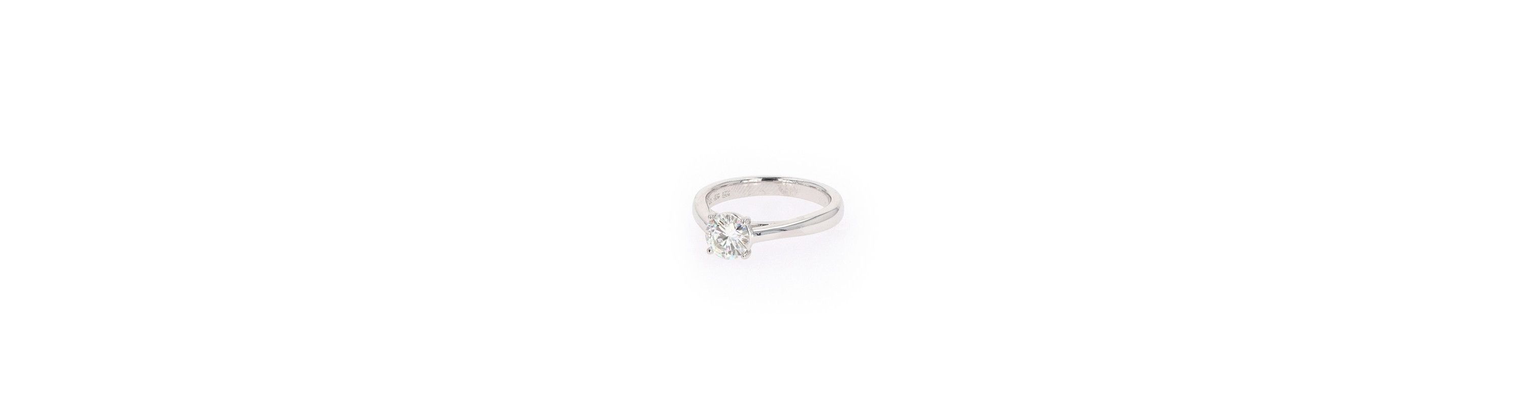 Lab Created Sterling Silver 1.00ct. tw. Moissanite Round Solitaire Ring