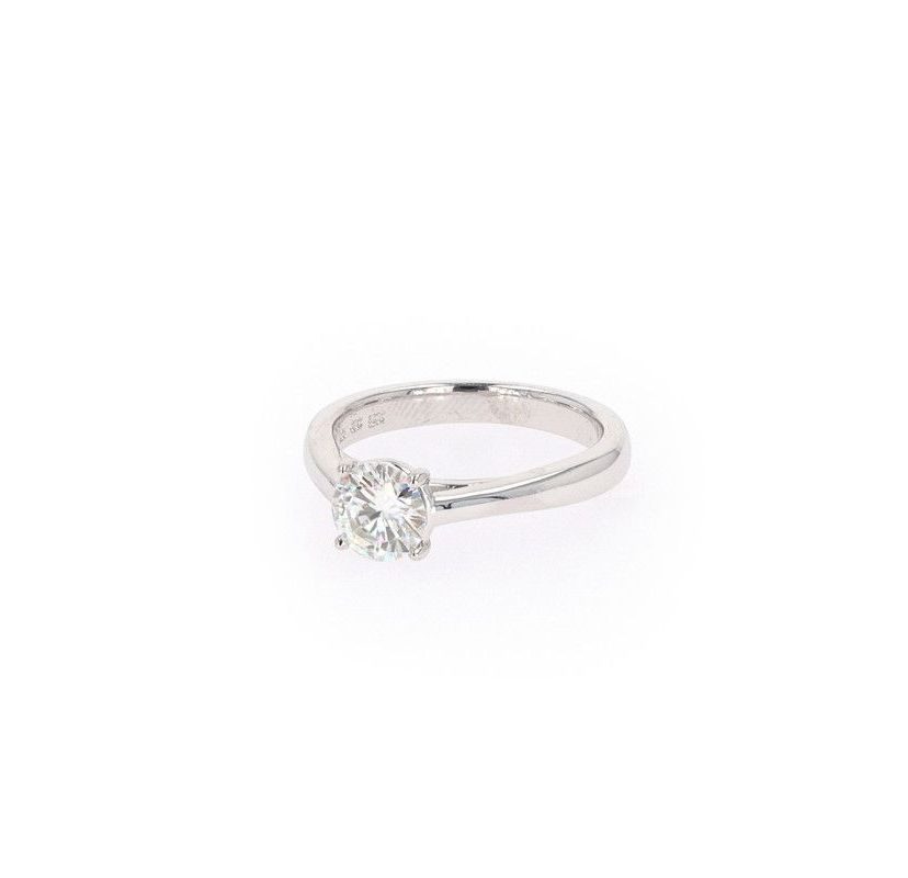 Lab Created Sterling Silver 1.00ct. tw. Moissanite Round Solitaire Ring