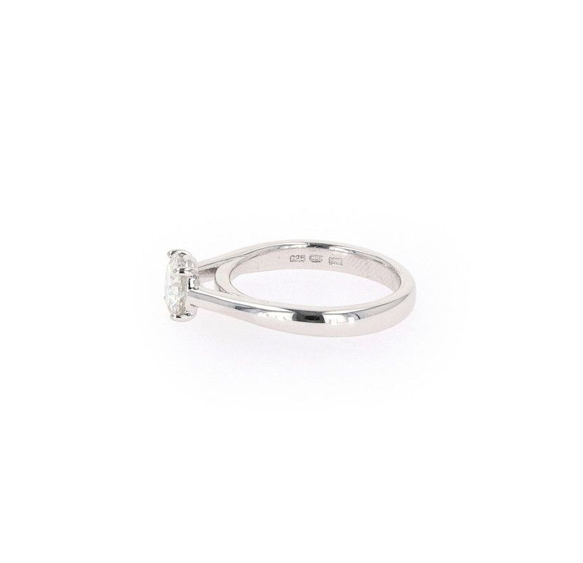 Lab Created Sterling Silver 1.00ct. tw. Moissanite Round Solitaire Ring