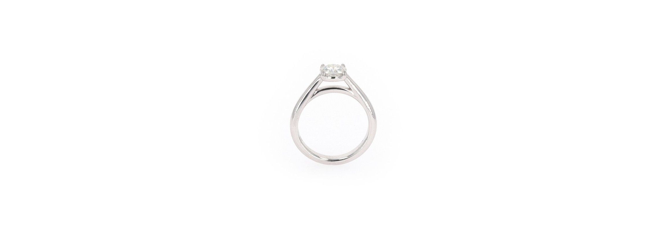 Lab Created Sterling Silver 1.00ct. tw. Moissanite Round Solitaire Ring