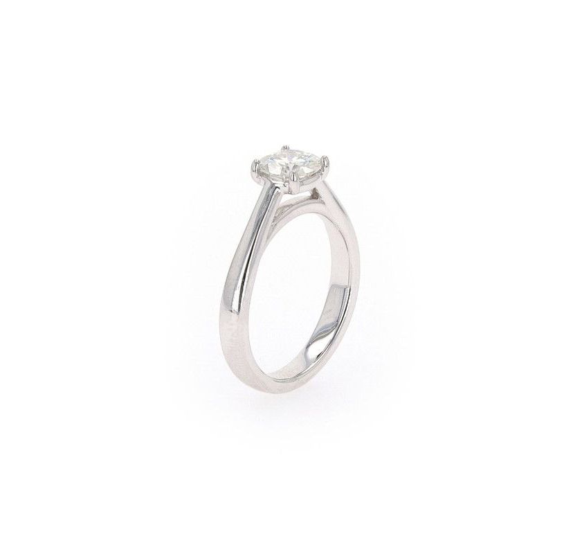 Lab Created Sterling Silver 1.00ct. tw. Moissanite Round Solitaire Ring