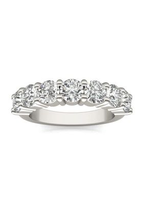 Charles & Colvard Lab Created 2.20ctw Lab Grown Diamond Seven Stone Anniversary Band in 14k White Gold -  540046011763243