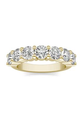 Charles & Colvard Lab Created 2.20ctw Lab Grown Diamond Seven Stone Anniversary Band in 14k Gold, Yellow, 7.5 -  0194172783486