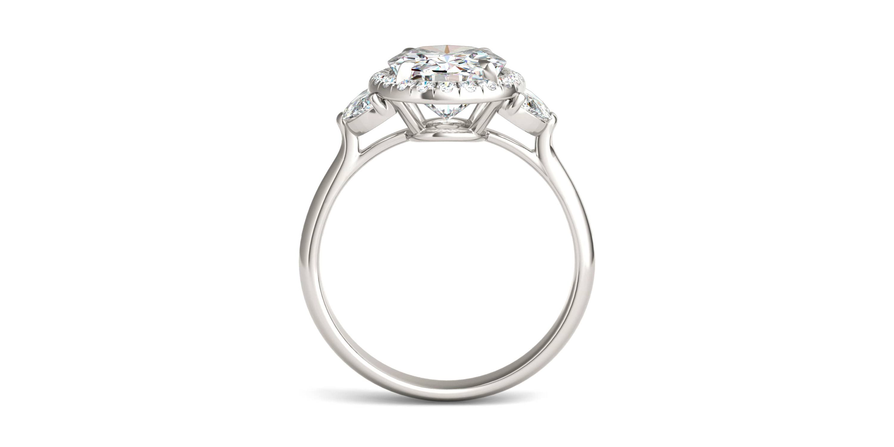 Charles & Colvard 3.93 ct. tw. Lab Created Moissanite Oval Three Stone Ring in 14K White Gold
