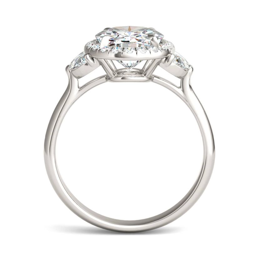 Charles & Colvard 3.93 ct. tw. Lab Created Moissanite Oval Three Stone Ring in 14K White Gold