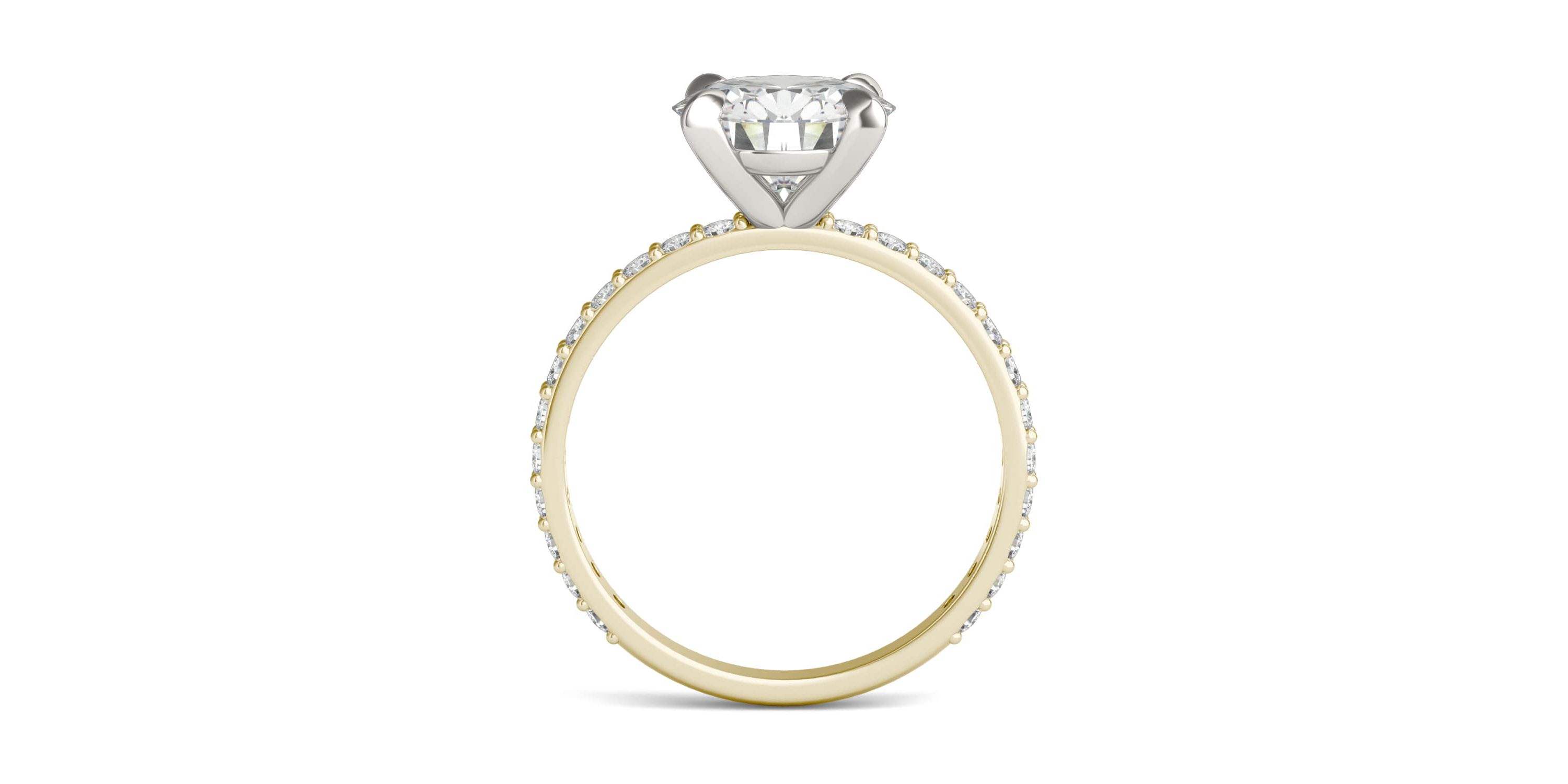 Charles & Colvard 2.62 ct. tw. Lab Created Moissanite Round Engagement Ring in 14K White and Yellow Gold