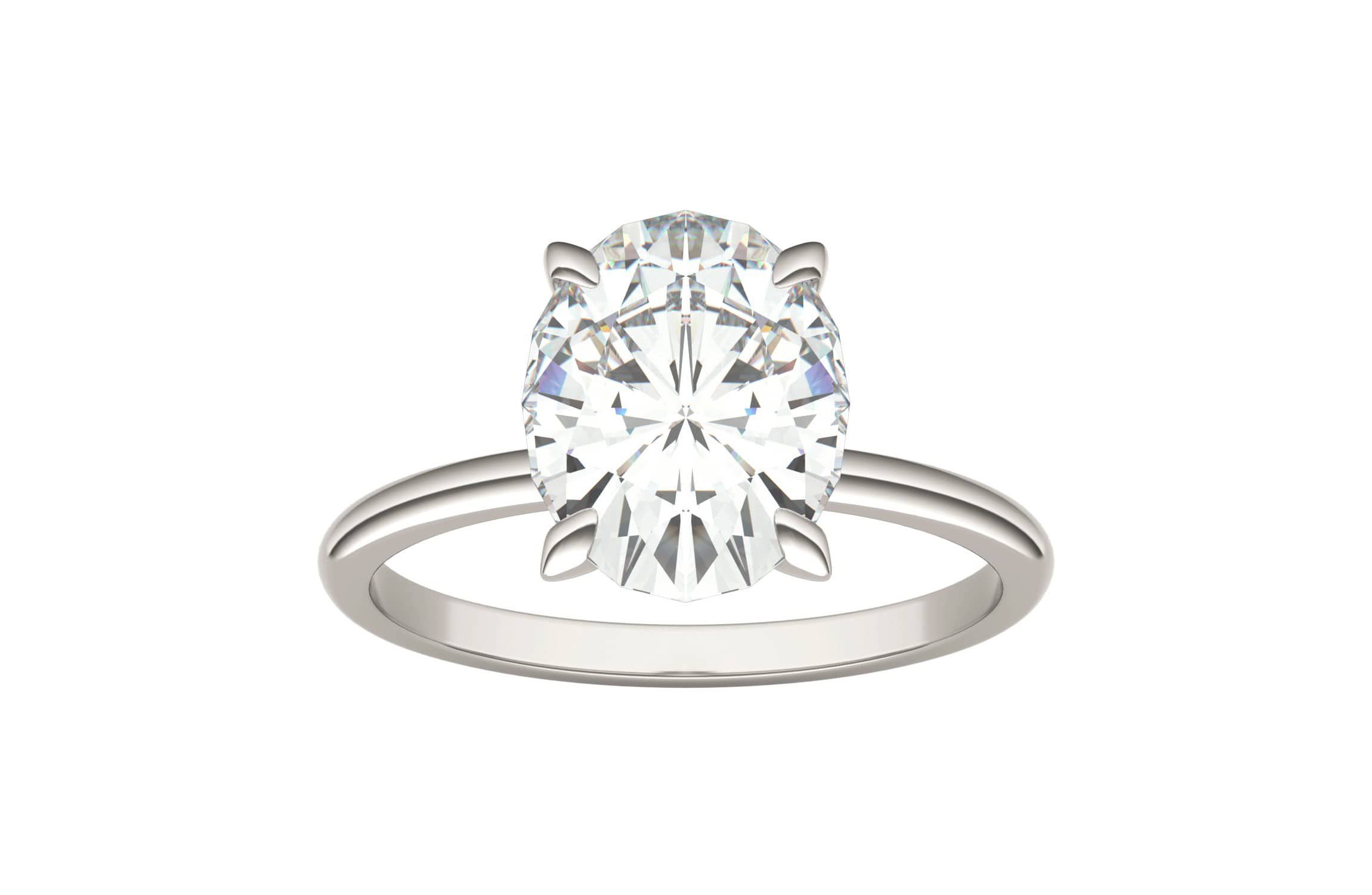 Charles & Colvard 3.0 ct. tw. Lab Created Moissanite Oval Solitaire Ring in 14K White Gold