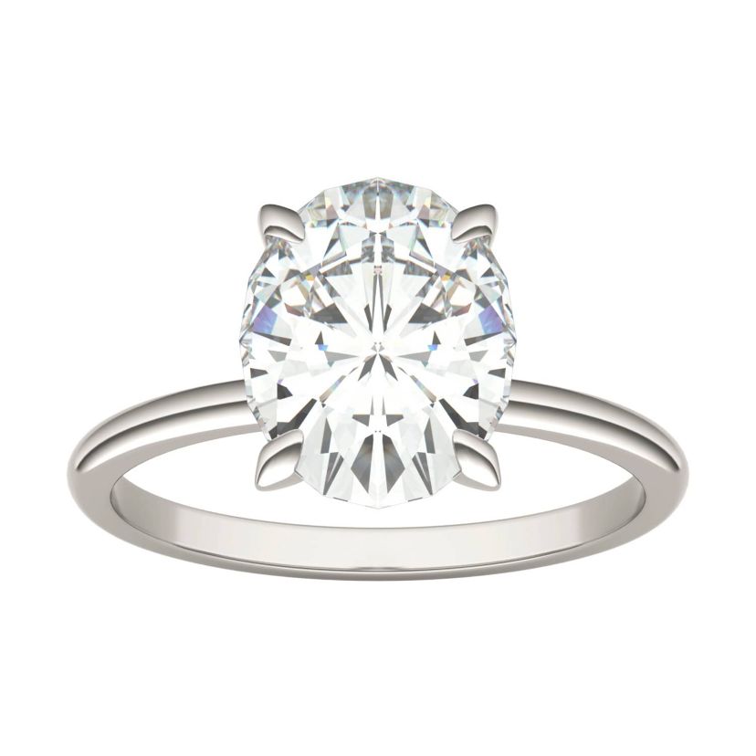 Charles & Colvard 3.0 ct. tw. Lab Created Moissanite Oval Solitaire Ring in 14K White Gold