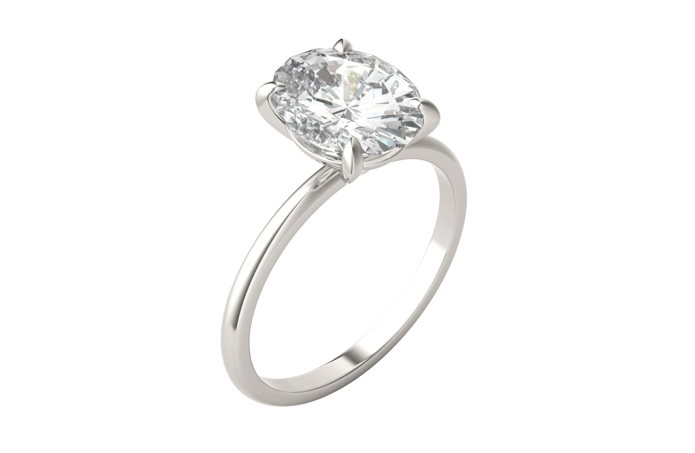 Charles & Colvard 3.0 ct. tw. Lab Created Moissanite Oval Solitaire Ring in 14K White Gold