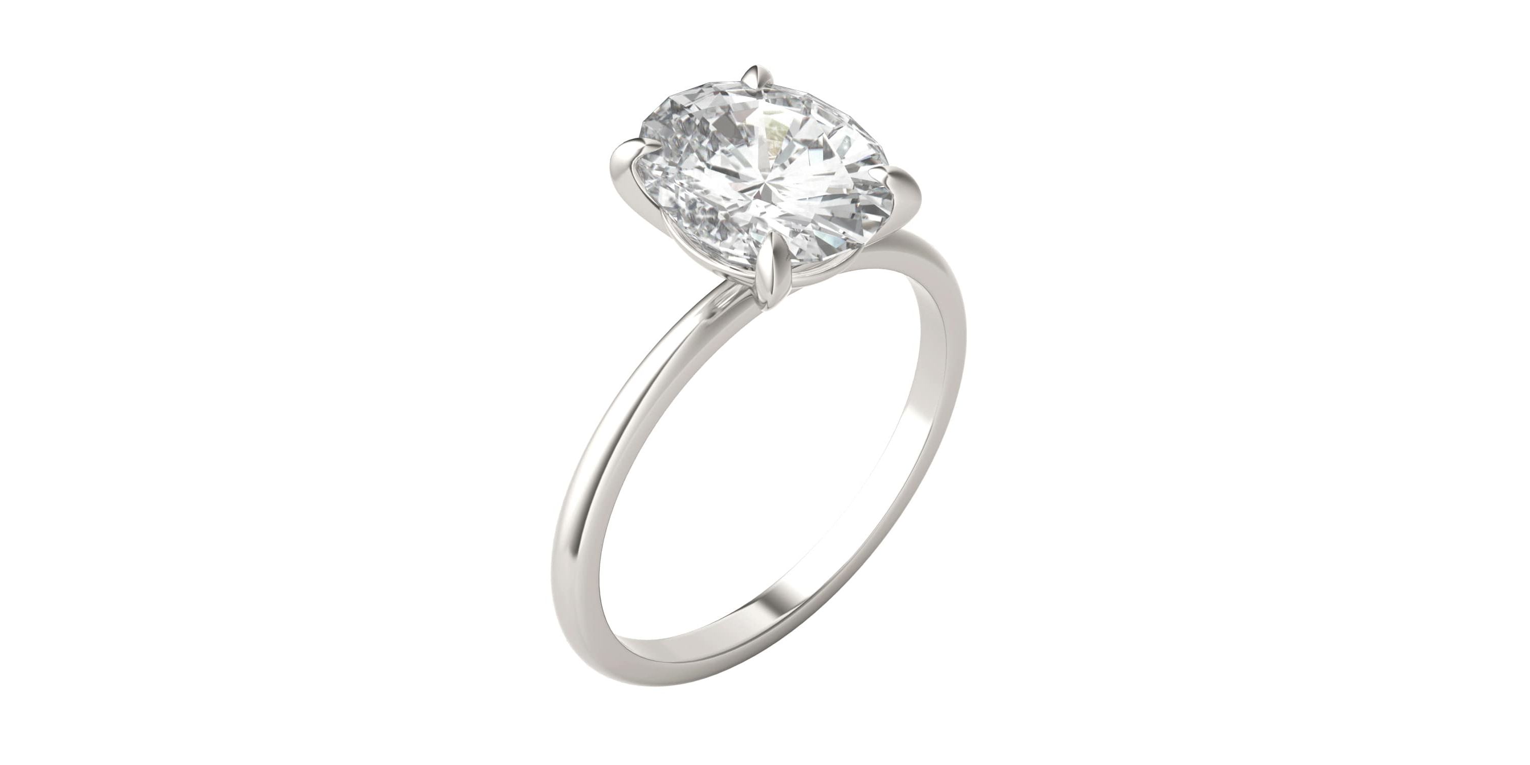 Charles & Colvard 3.0 ct. tw. Lab Created Moissanite Oval Solitaire Ring in 14K White Gold