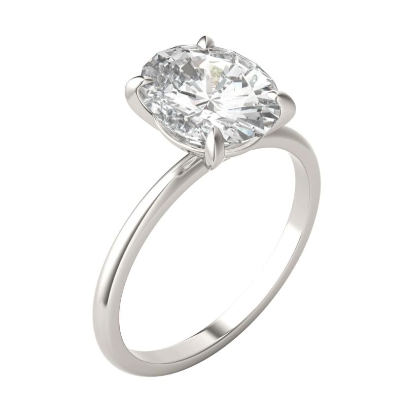 Charles & Colvard 3.0 ct. tw. Lab Created Moissanite Oval Solitaire Ring in 14K White Gold