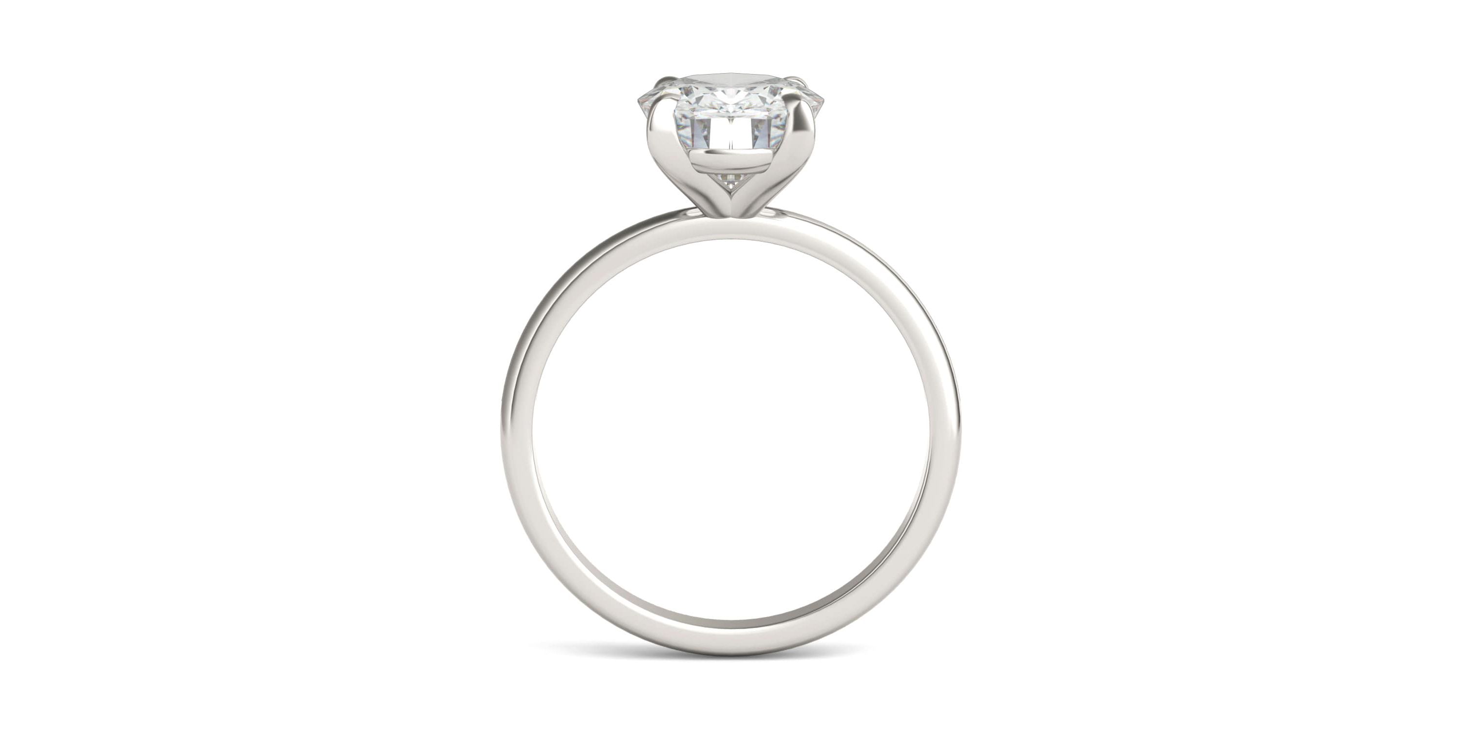 Charles & Colvard 3.0 ct. tw. Lab Created Moissanite Oval Solitaire Ring in 14K White Gold