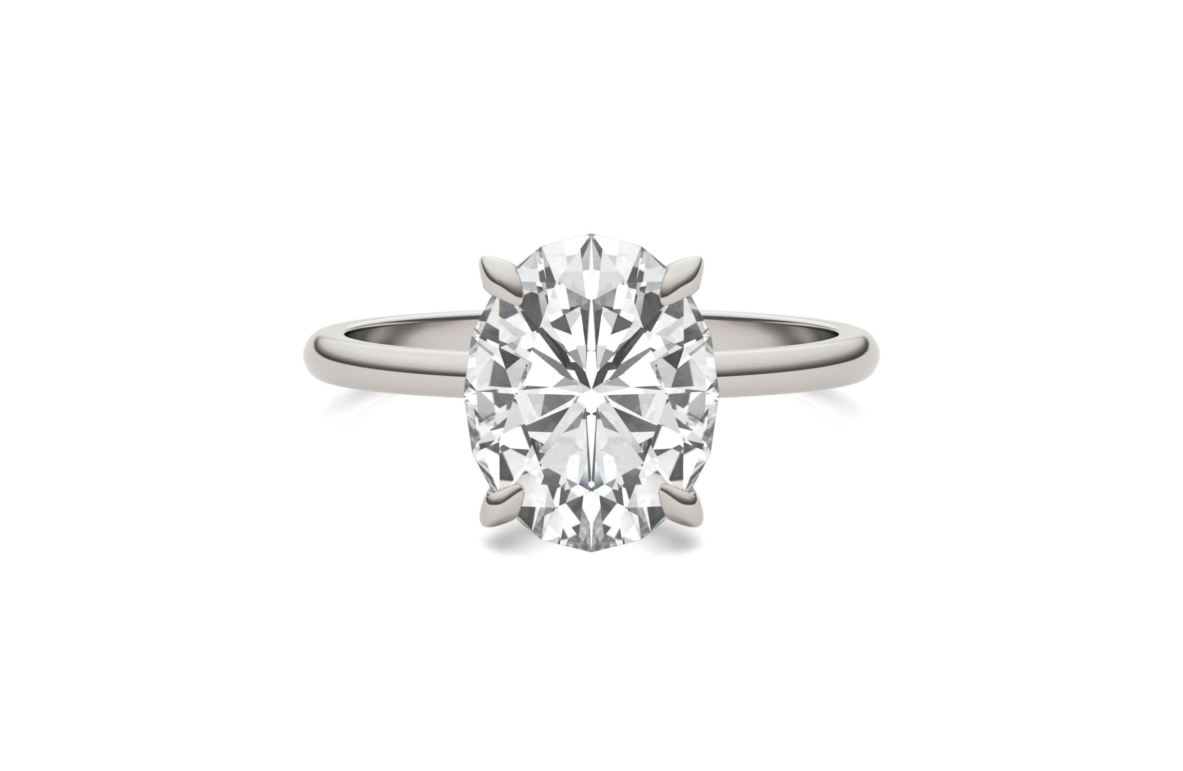 Charles & Colvard 3.0 ct. tw. Lab Created Moissanite Oval Solitaire Ring in 14K White Gold