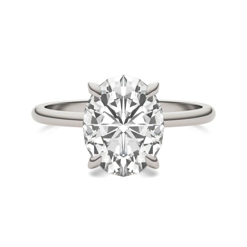 Charles & Colvard 3.0 ct. tw. Lab Created Moissanite Oval Solitaire Ring in 14K White Gold