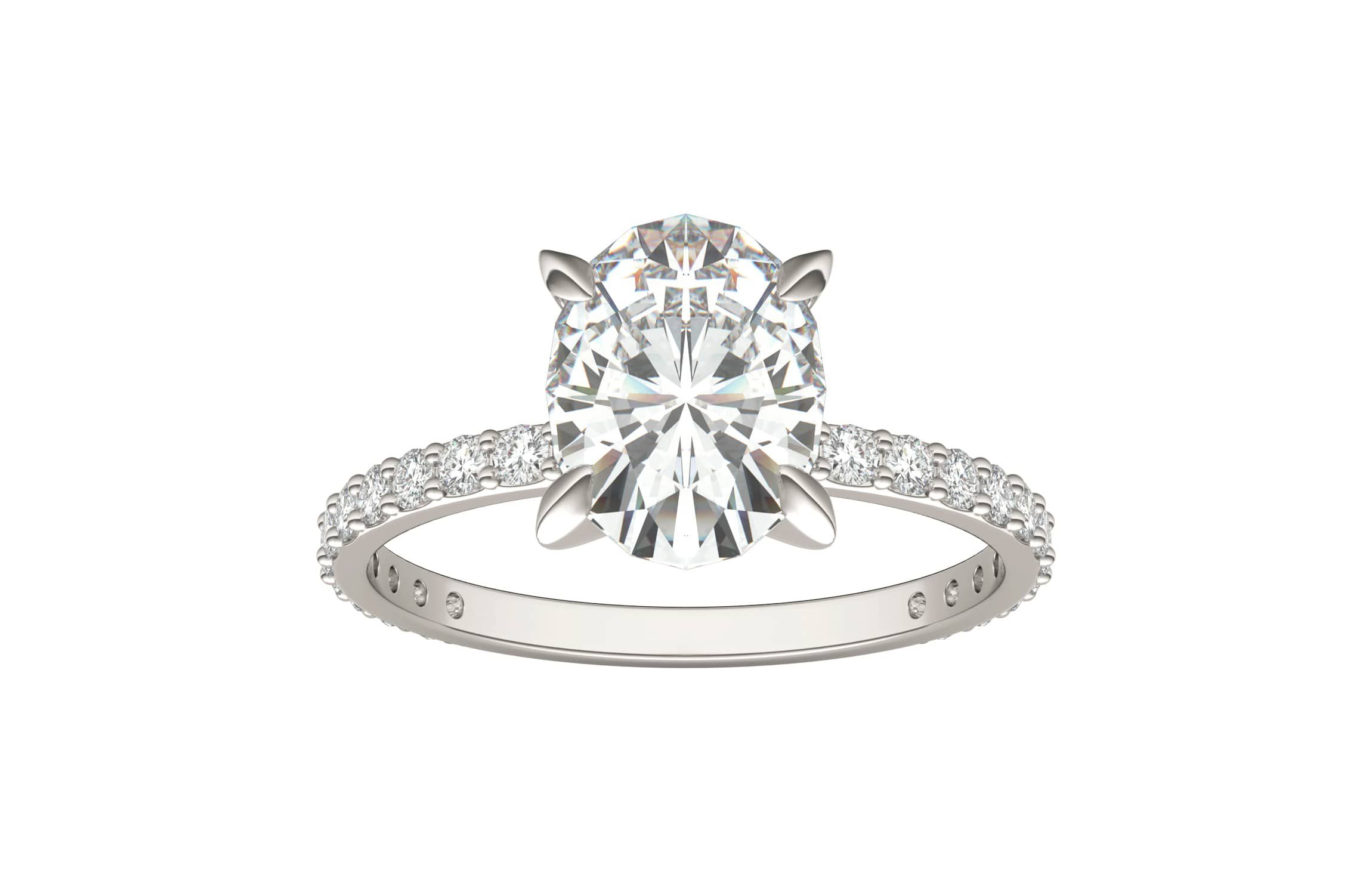 Charles & Colvard 2.52 ct. tw. Lab Created Moissanite Oval Engagement Ring in 14K White Gold