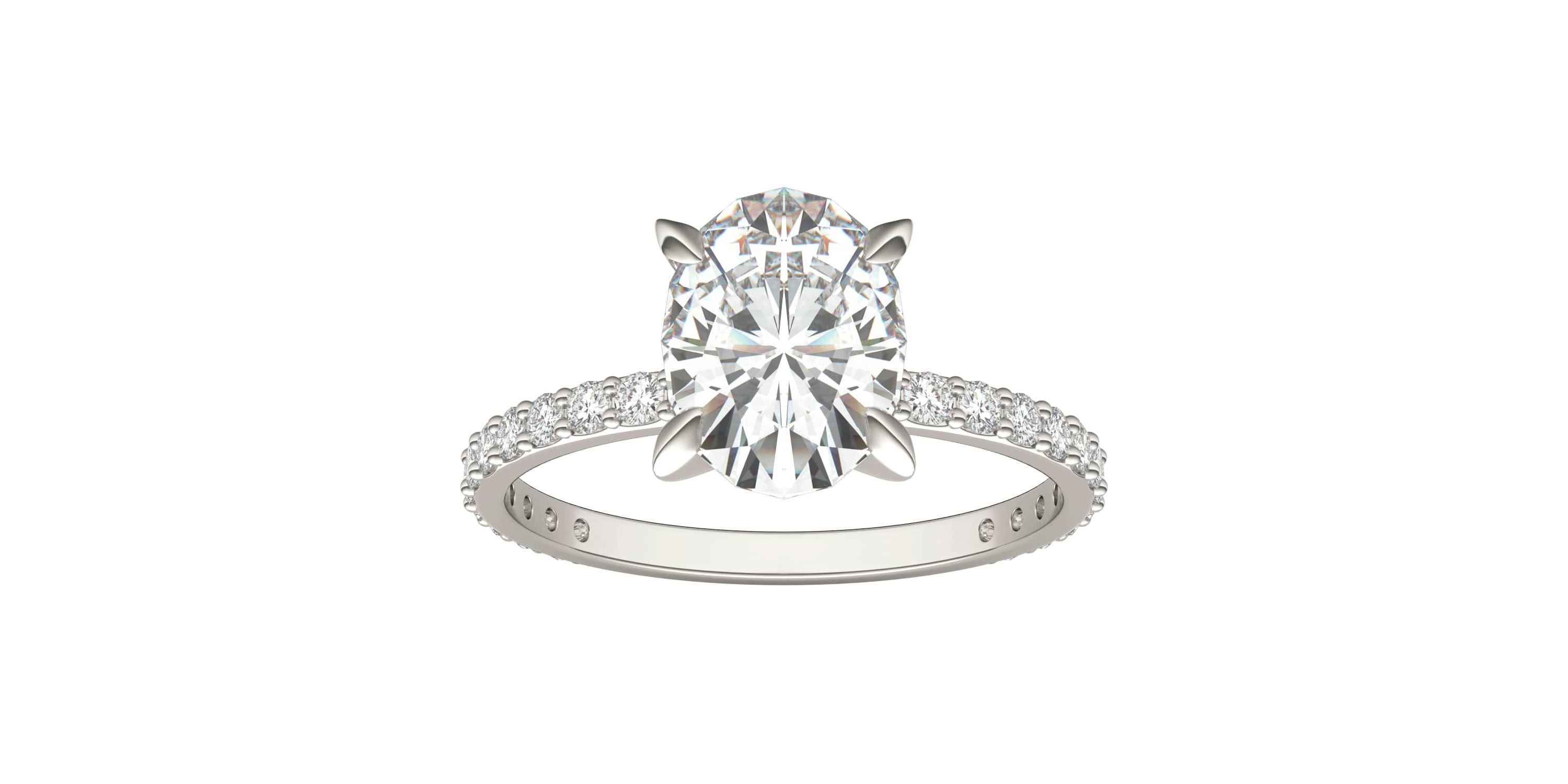 Charles & Colvard 2.52 ct. tw. Lab Created Moissanite Oval Engagement Ring in 14K White Gold