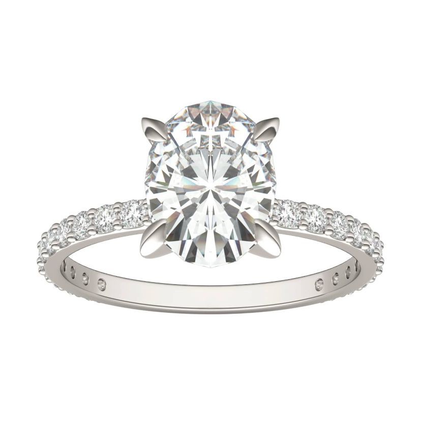 Charles & Colvard 2.52 ct. tw. Lab Created Moissanite Oval Engagement Ring in 14K White Gold