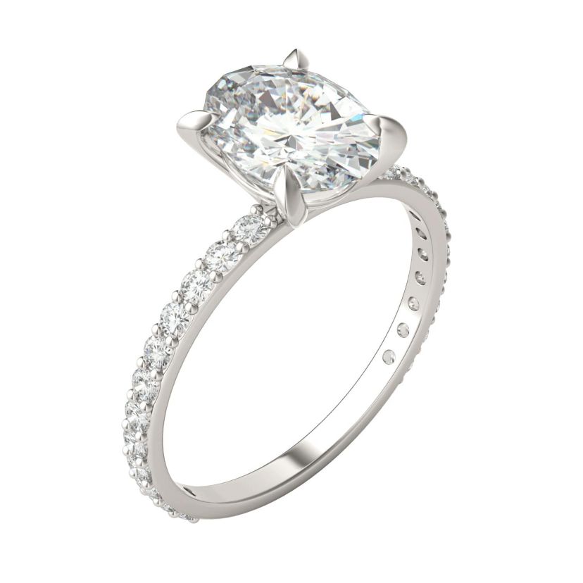 Charles & Colvard 2.52 ct. tw. Lab Created Moissanite Oval Engagement Ring in 14K White Gold