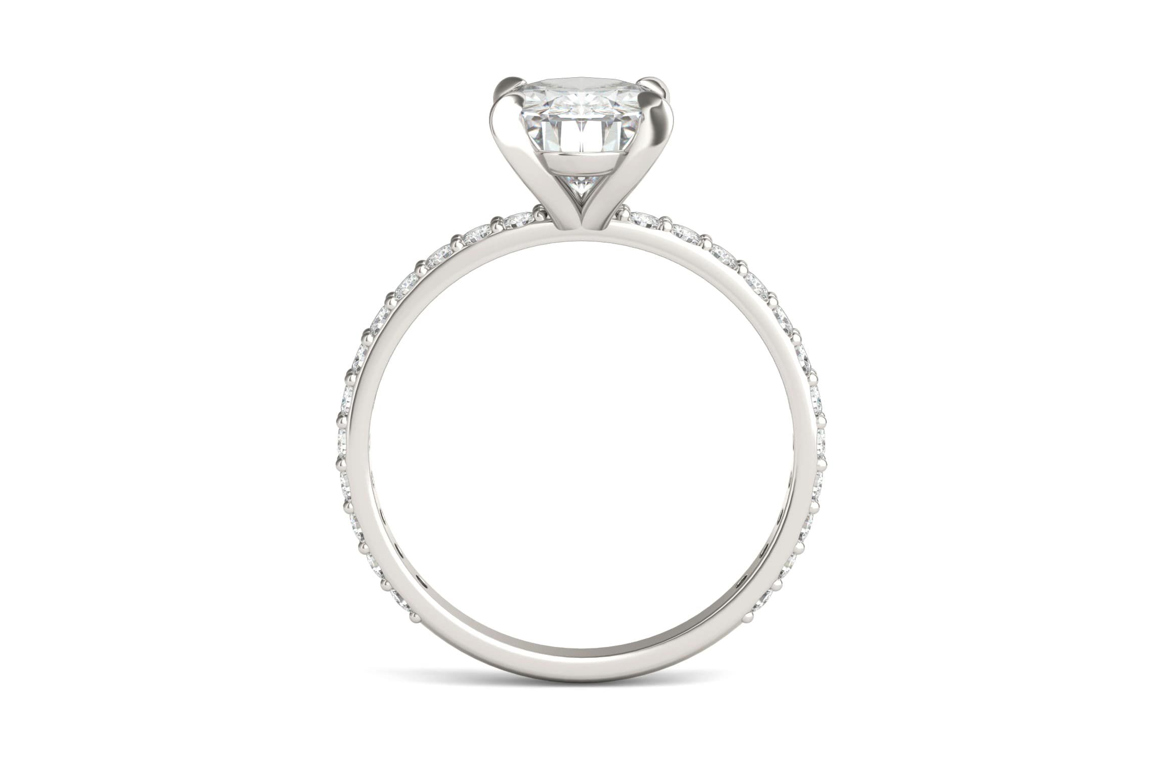 Charles & Colvard 2.52 ct. tw. Lab Created Moissanite Oval Engagement Ring in 14K White Gold