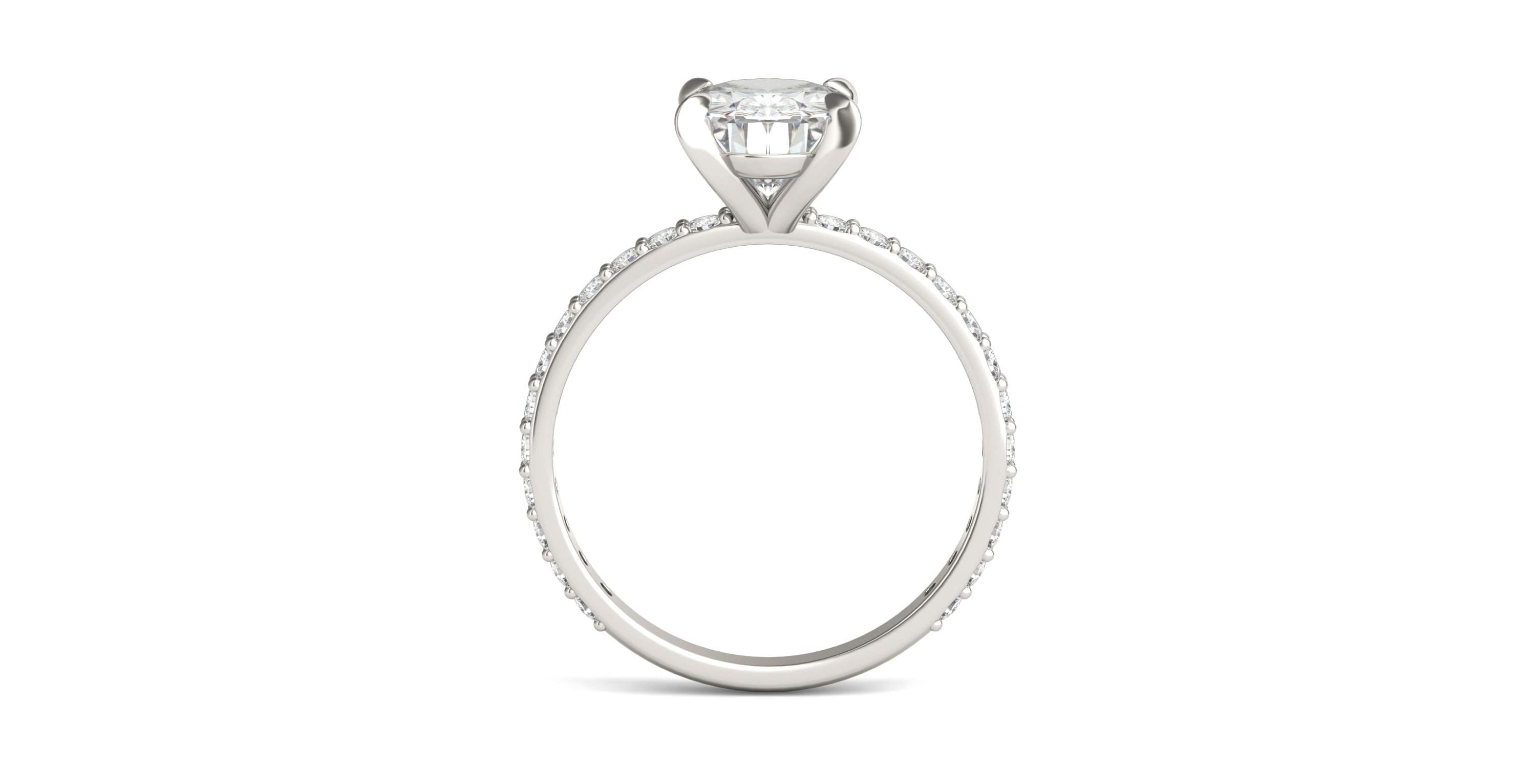 Charles & Colvard 2.52 ct. tw. Lab Created Moissanite Oval Engagement Ring in 14K White Gold