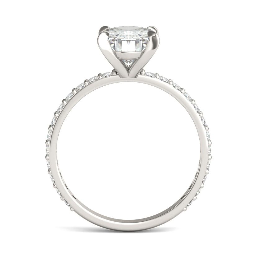 Charles & Colvard 2.52 ct. tw. Lab Created Moissanite Oval Engagement Ring in 14K White Gold