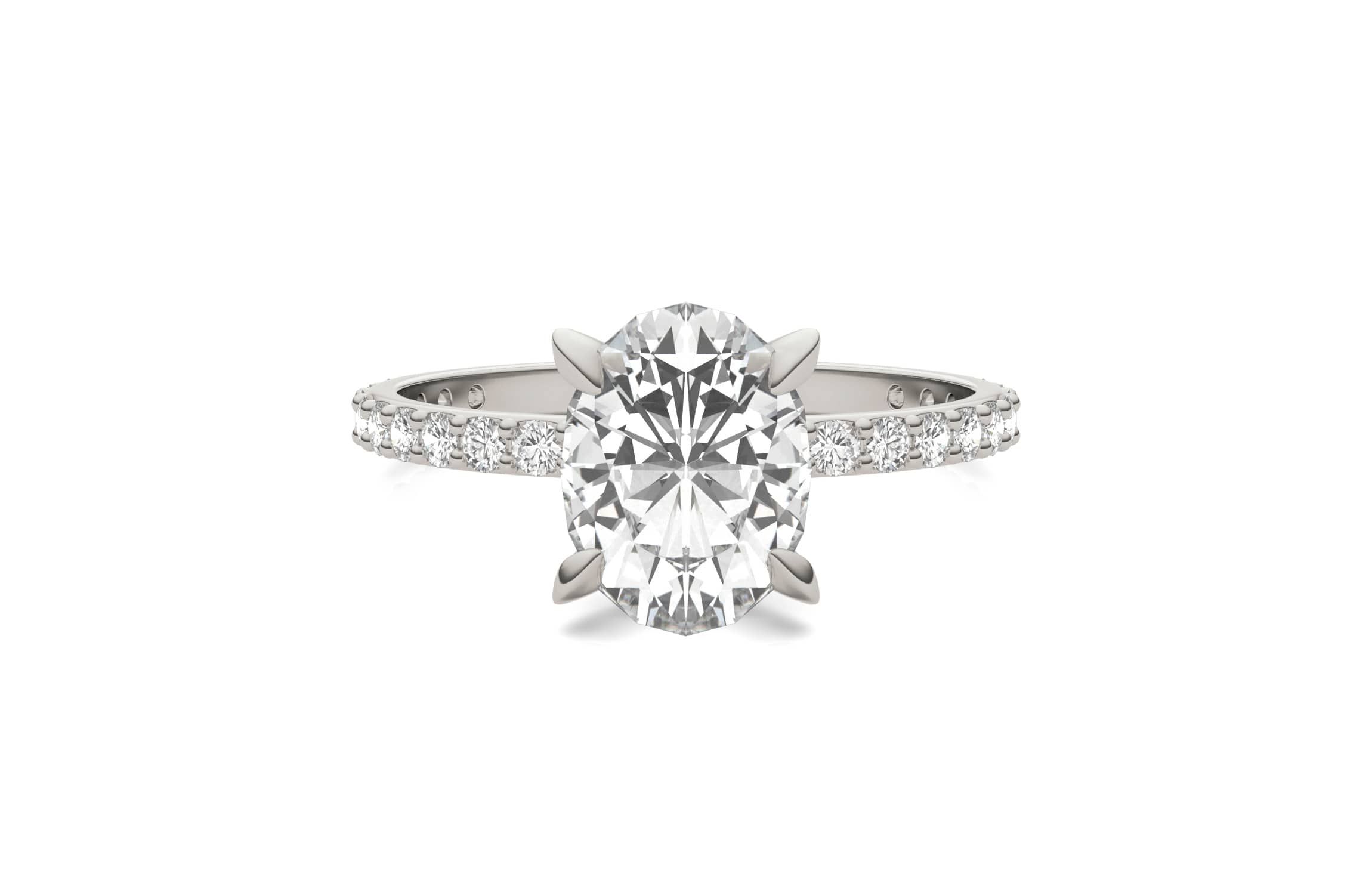 Charles & Colvard 2.52 ct. tw. Lab Created Moissanite Oval Engagement Ring in 14K White Gold
