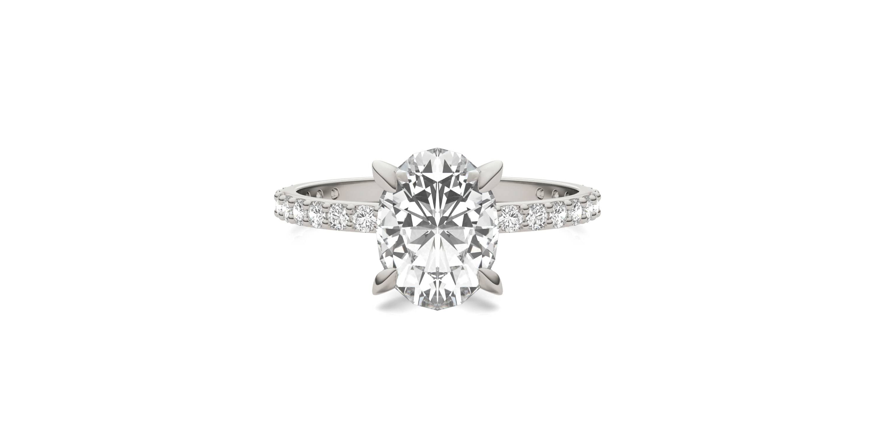 Charles & Colvard 2.52 ct. tw. Lab Created Moissanite Oval Engagement Ring in 14K White Gold