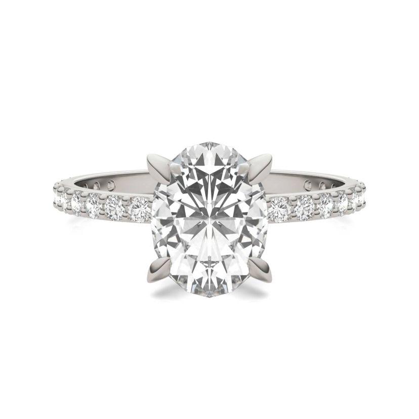 Charles & Colvard 2.52 ct. tw. Lab Created Moissanite Oval Engagement Ring in 14K White Gold