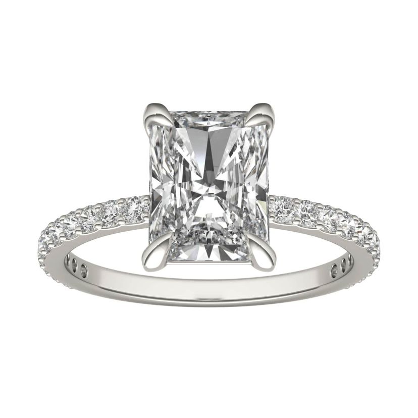 Charles & Colvard 3.12 ct. tw. Lab Created Moissanite Radiant Engagement Ring in 14K White Gold