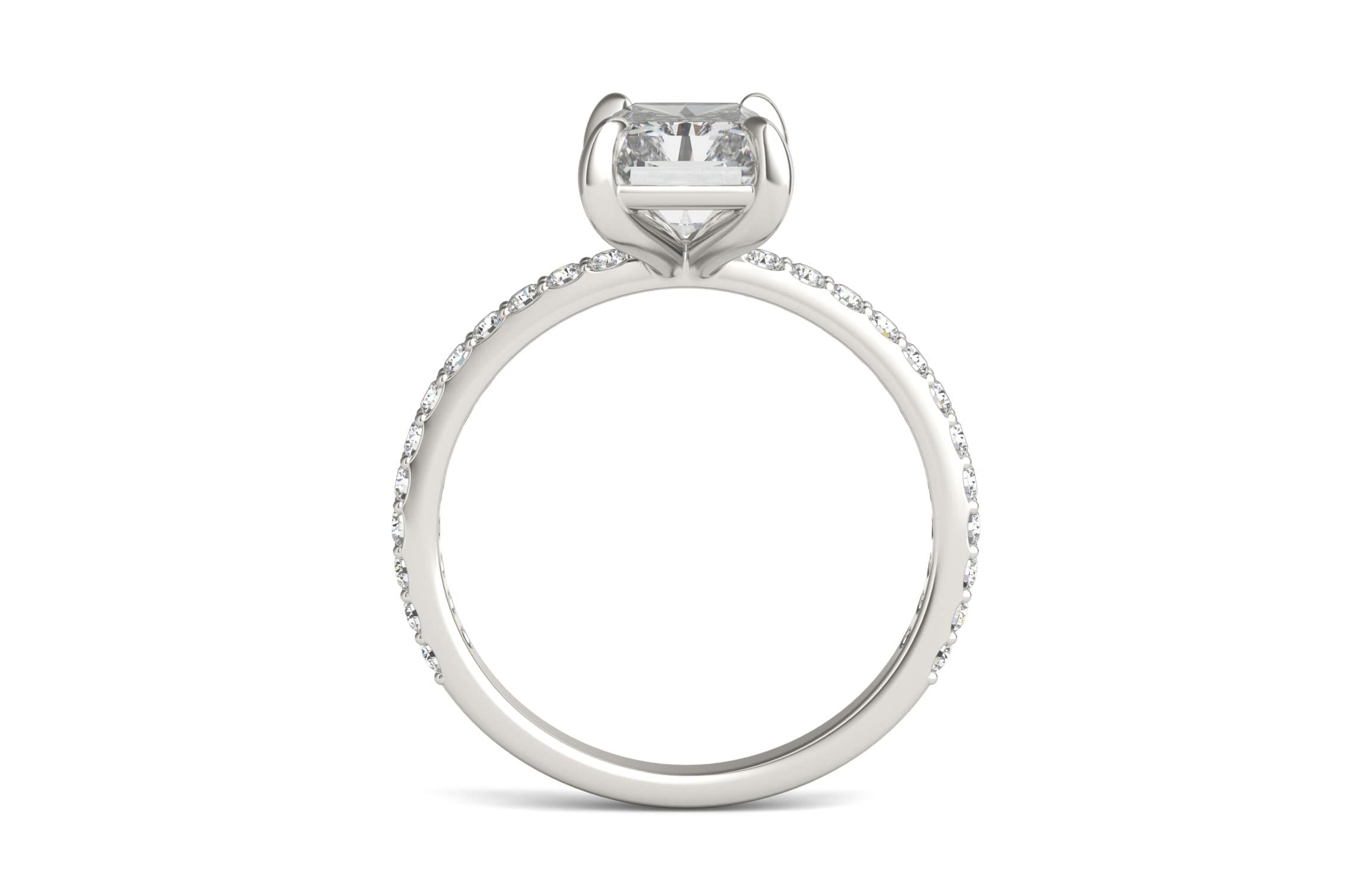 Charles & Colvard 3.12 ct. tw. Lab Created Moissanite Radiant Engagement Ring in 14K White Gold