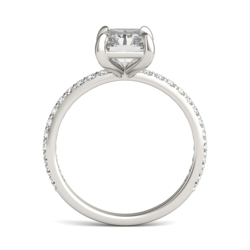 Charles & Colvard 3.12 ct. tw. Lab Created Moissanite Radiant Engagement Ring in 14K White Gold