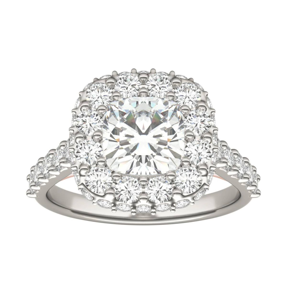 Charles & Colvard 3.34 ct. tw. Lab Created Moissanite Cushion Cathedral Halo Ring