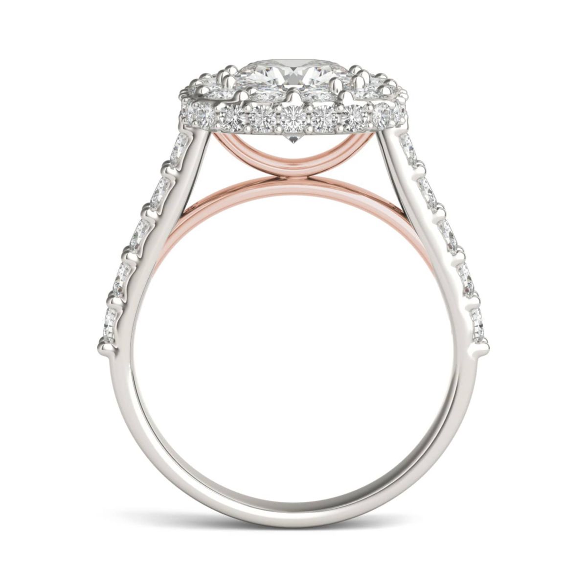 Charles & Colvard 3.34 ct. tw. Lab Created Moissanite Cushion Cathedral Halo Ring