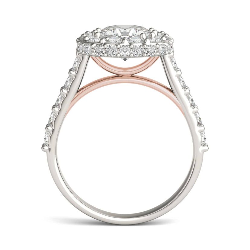 Charles & Colvard 3.34 ct. tw. Lab Created Moissanite Cushion Cathedral Halo Ring