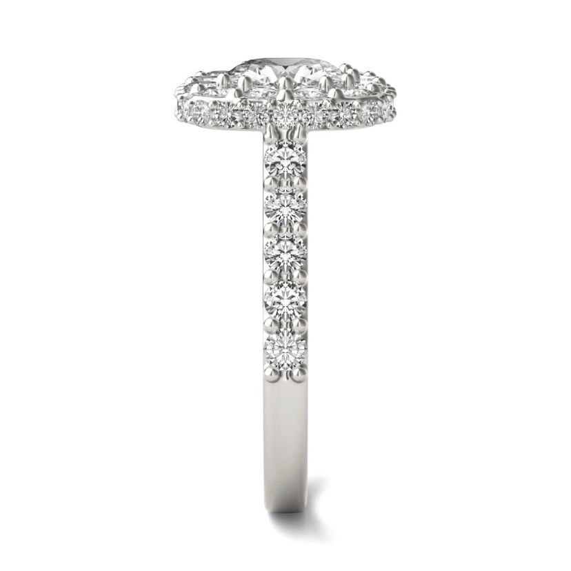 Charles & Colvard 3.34 ct. tw. Lab Created Moissanite Cushion Cathedral Halo Ring