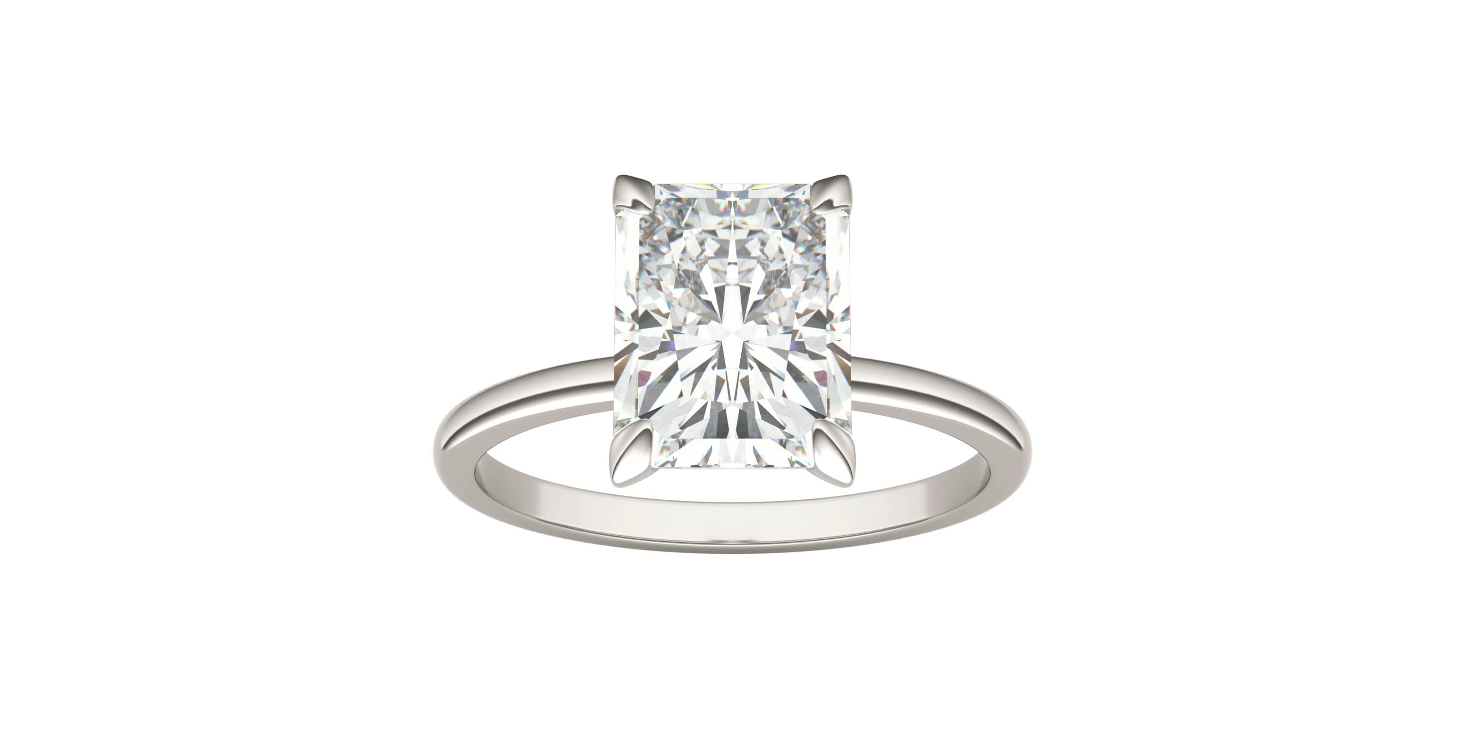 Charles & Colvard 2.7 ct. tw. Lab Created Moissanite Radiant Solitaire Ring in 14K White Gold