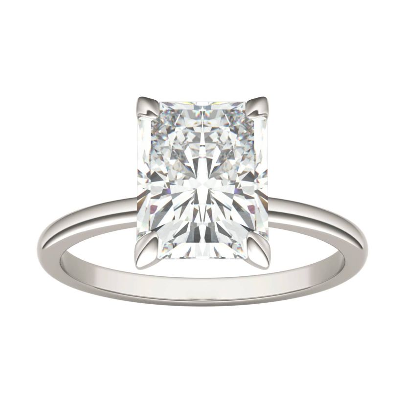 Charles & Colvard 2.7 ct. tw. Lab Created Moissanite Radiant Solitaire Ring in 14K White Gold