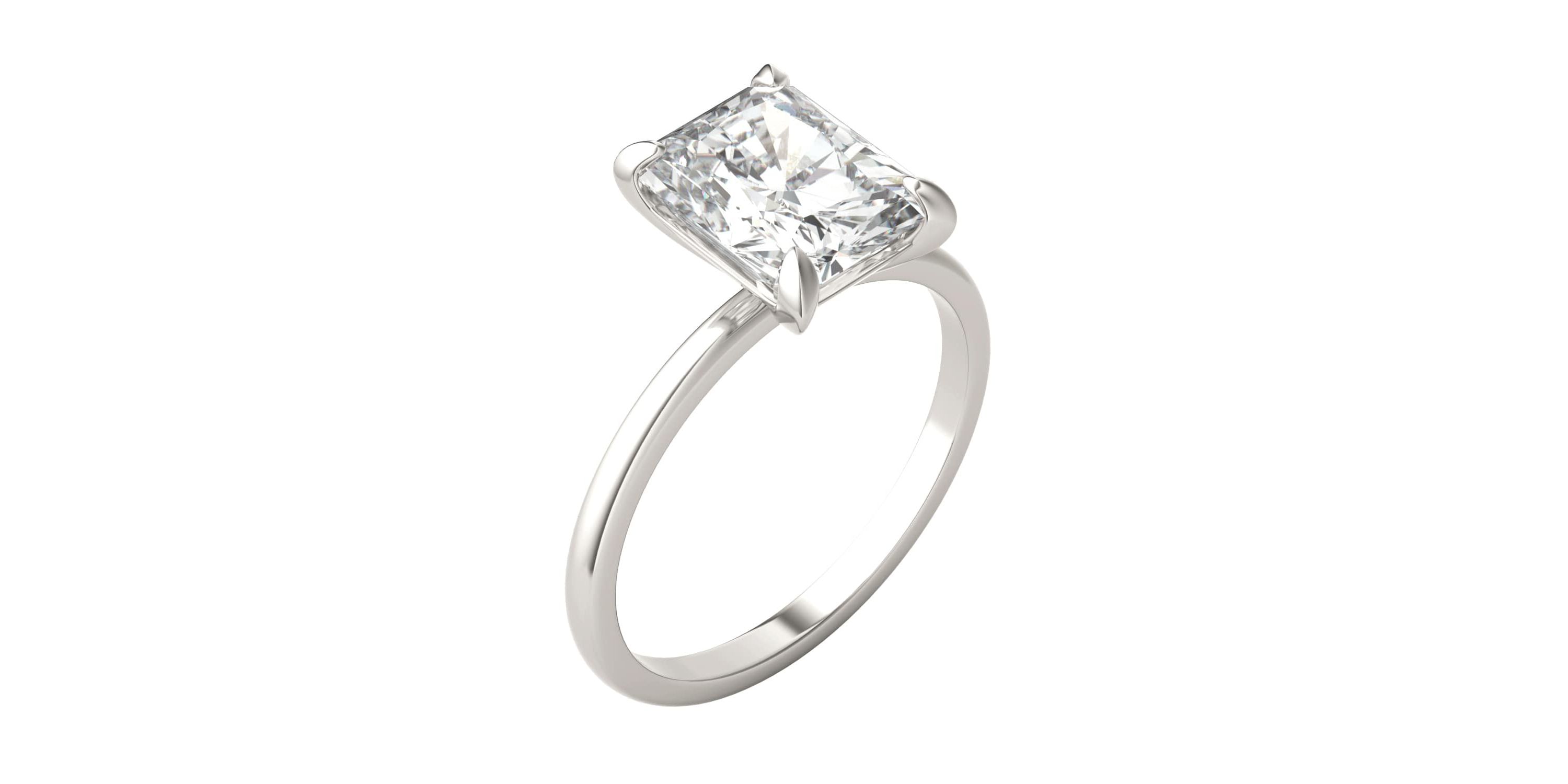 Charles & Colvard 2.7 ct. tw. Lab Created Moissanite Radiant Solitaire Ring in 14K White Gold