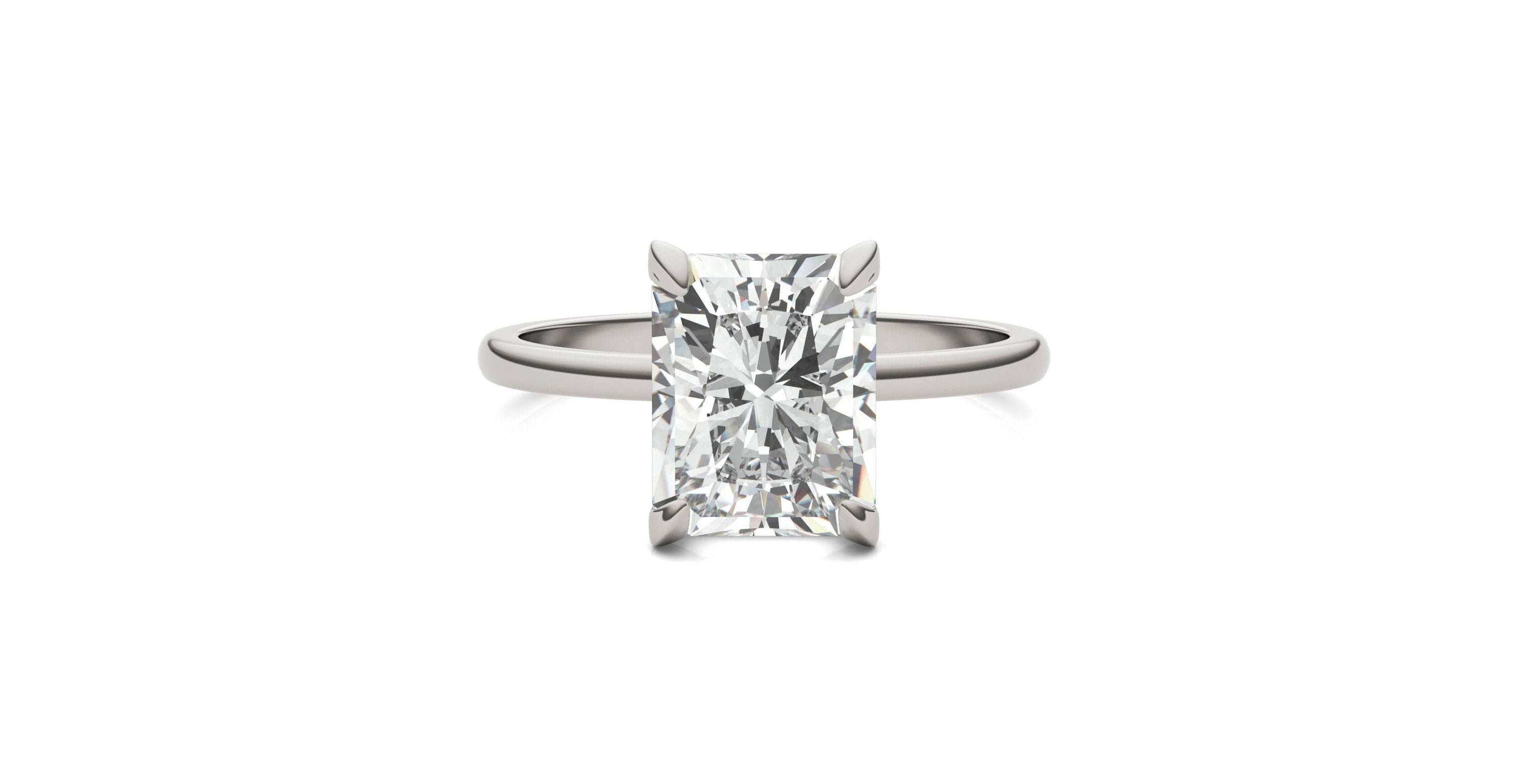 Charles & Colvard 2.7 ct. tw. Lab Created Moissanite Radiant Solitaire Ring in 14K White Gold