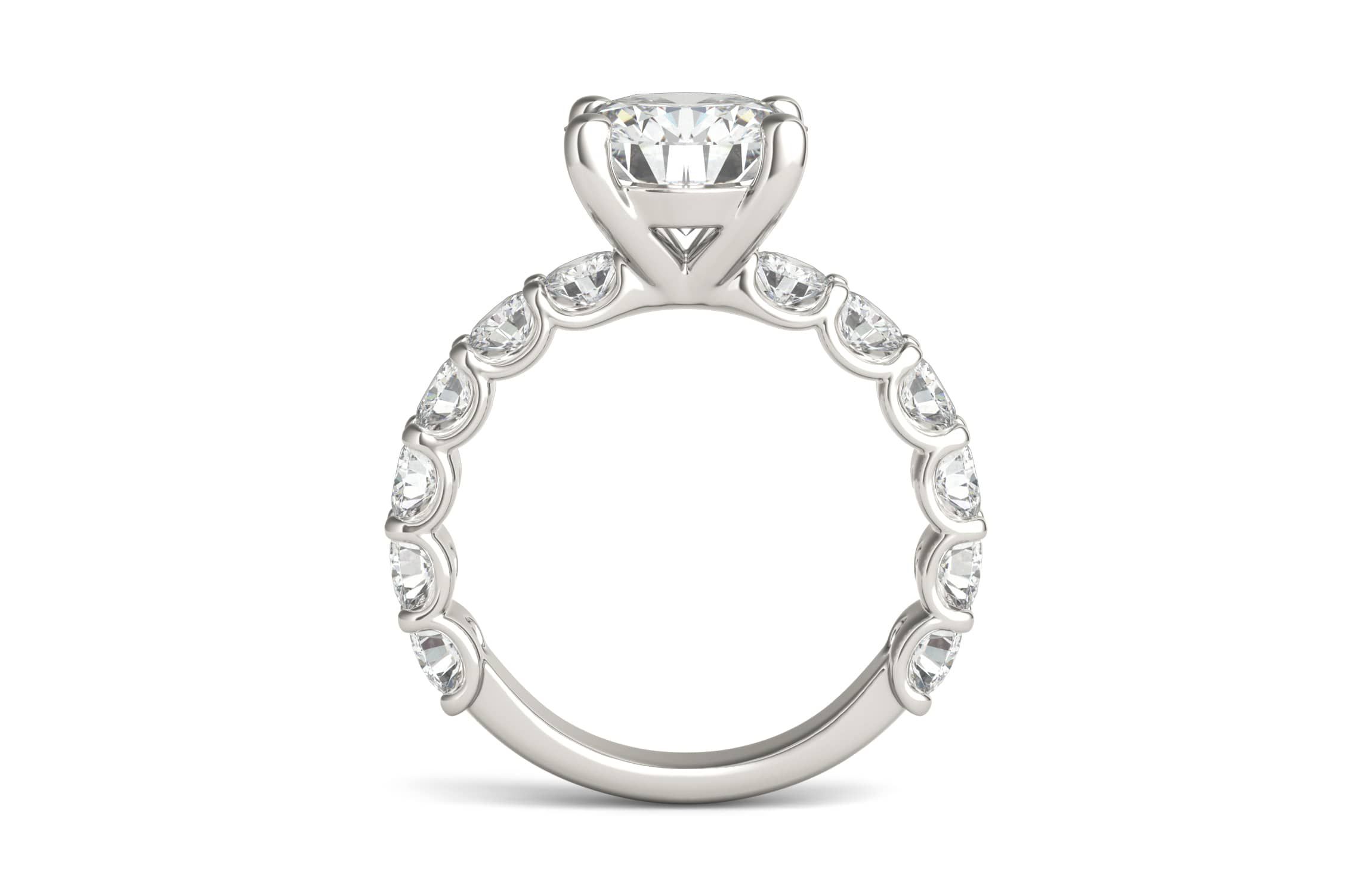 Charles & Colvard 3.76 ct. tw. Lab Created Moissanite Round Trellis Engagement Ring in 14K White Gold